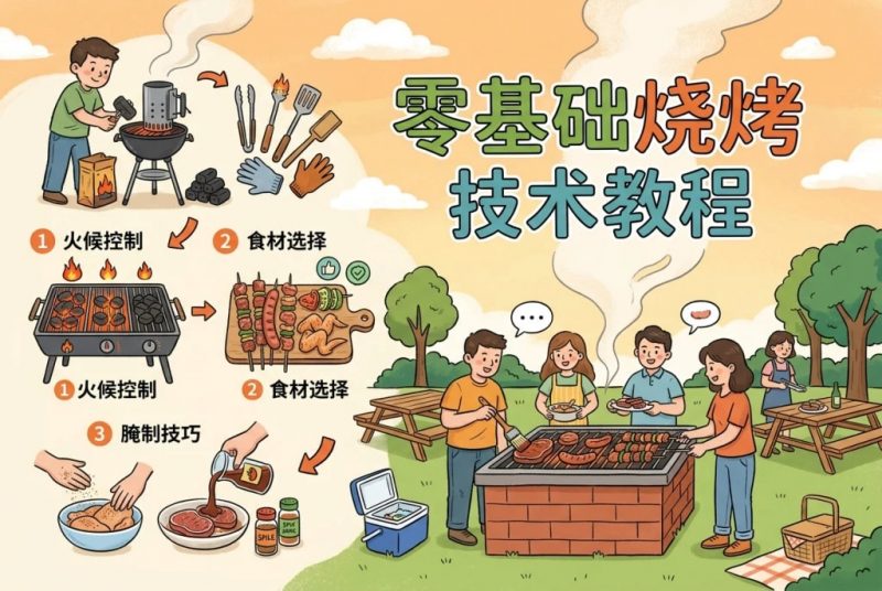 零基础烧烤技术教程,自学烧烤全套视频+配方大全
